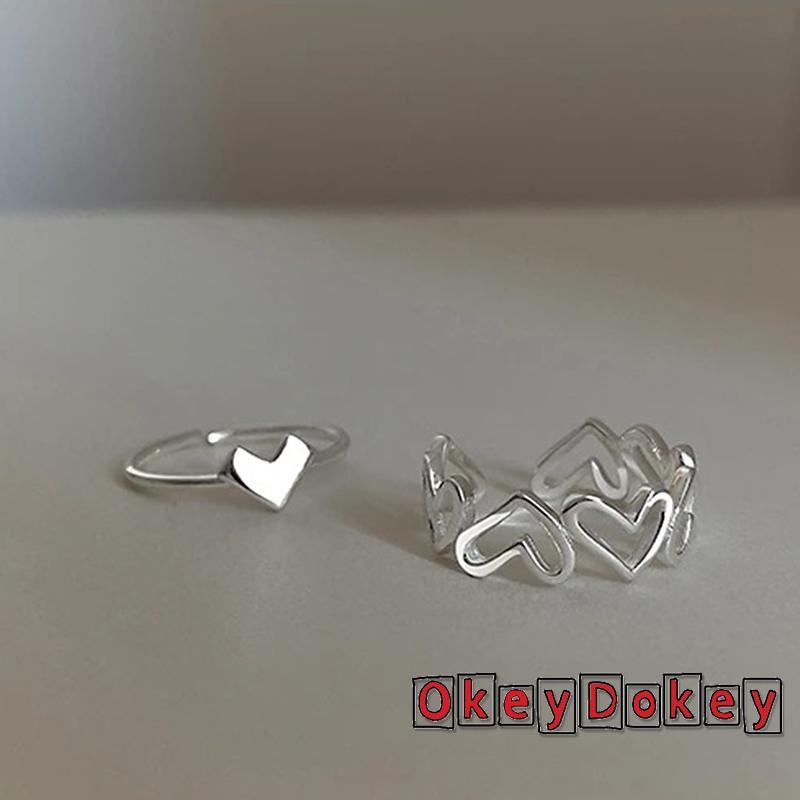 Nhẫn hở hình trái tim có thể điều chỉnh kích thước cho nữ