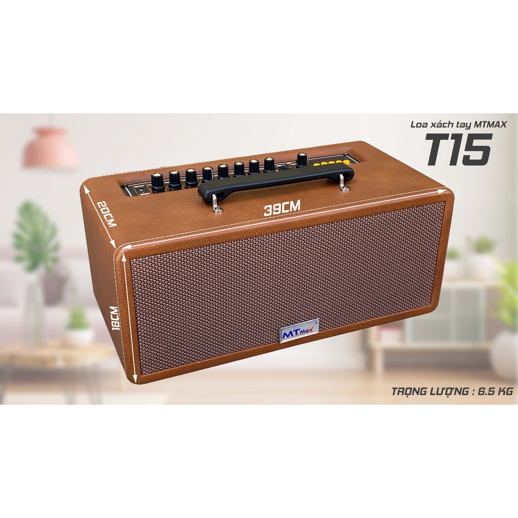 An Loa kéo xách tay du lịch  T15 tích hợp vang chuyên nghiệp karaoke bluetooth 5.0 thiết kế sang trọng micro tieu thuong