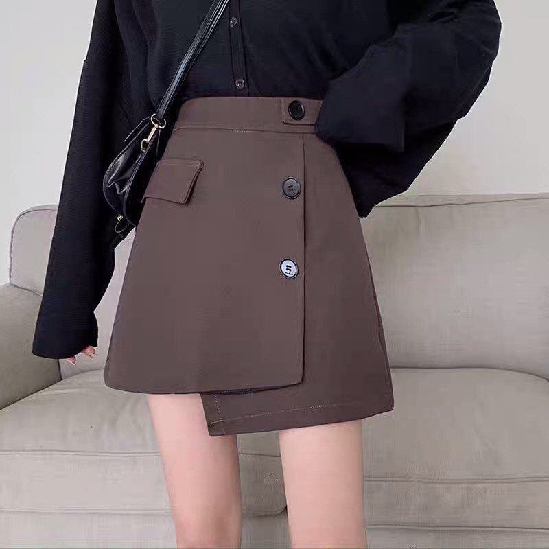 [Quà tặng là dây buộc tóc shop tri ân khách hàng] Chân váy lệch vạt 3 khuy và túi trước, Chân váy chữ A công sở MS03 | BigBuy360 - bigbuy360.vn
