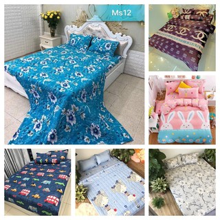 Ga bọc đệm bo chun coton poly đa dạng mẫu,1m4,1m6(mẫu hoa ghi)