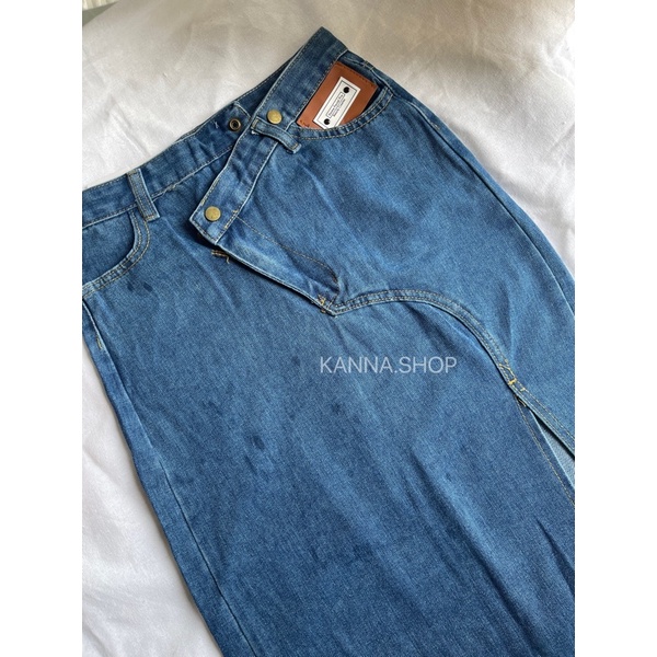 (SẴN) Chân váy jean dài xẻ tà ulzzang AK1534 kèm ảnh thật | BigBuy360 - bigbuy360.vn