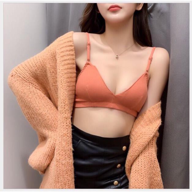 Áo Lót Bra Bralette Cotton Gân 901💎Mẫu Mới Nhất 2019💎