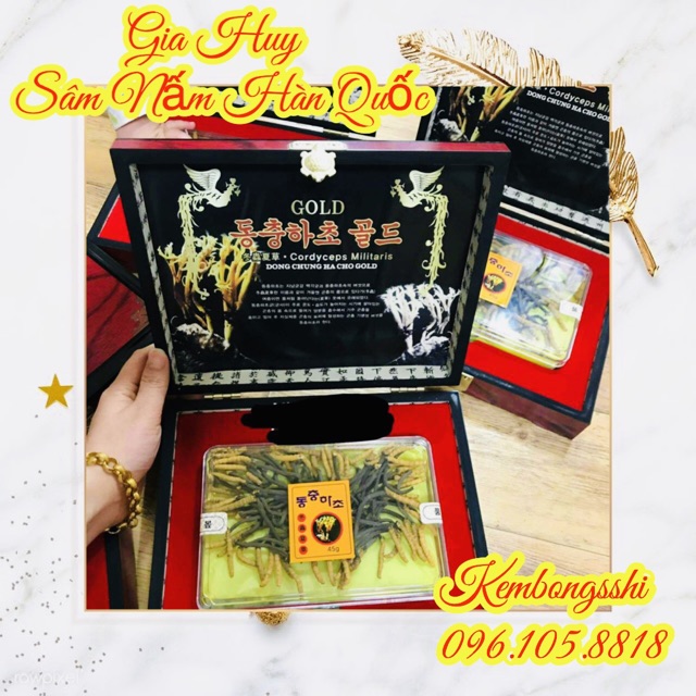 [SỈ TẬN GỐC] ĐÔNG TRÙNG HẠ THẢO HÀN QUỐC, HỘP GỖ 45gr