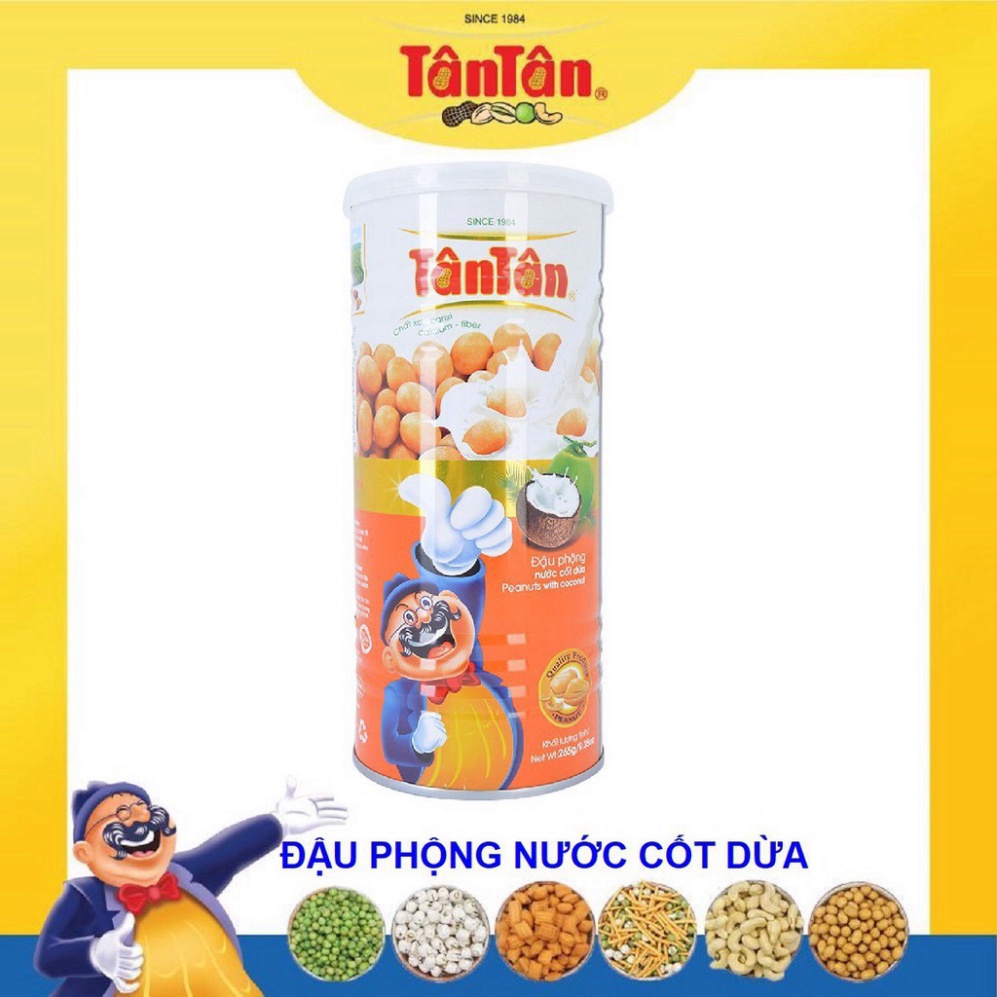 Combo 2 hũ Đậu phộng Nước Cốt Dừa Tân Tân lon 265g
