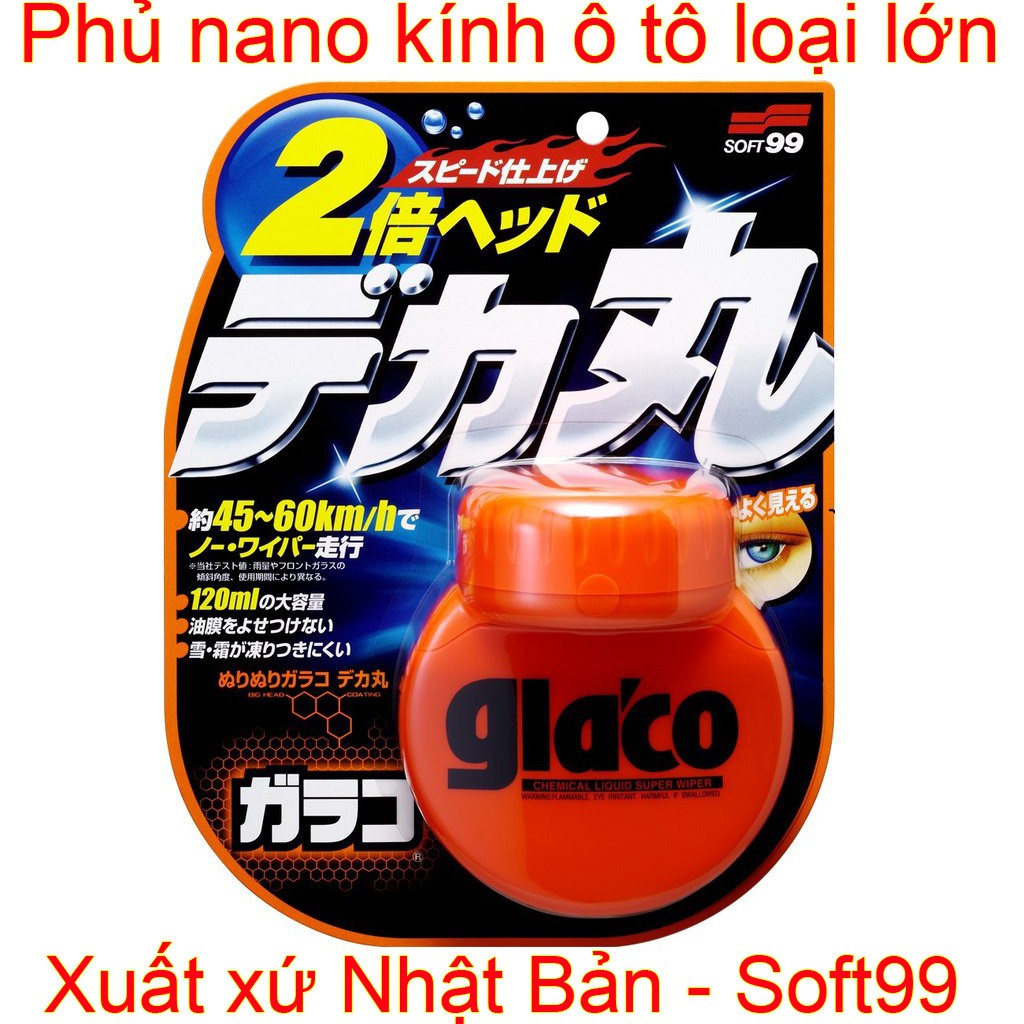 Phủ nano kính ô tô loại lớn GLACO ROLL ON LARGE G-38 SOFT99 | Made in Japan