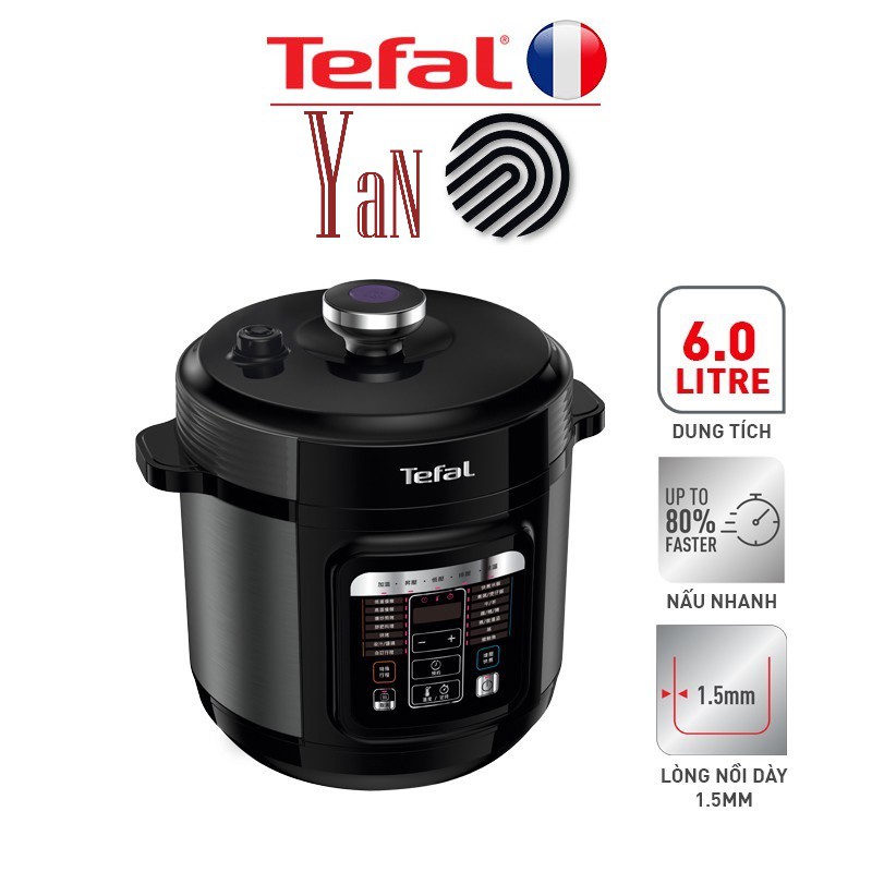 Nồi áp suất điện điều khiển điện tử 17 chức năng dung tích 6L Tefal Home Chef CY601868 1000W - Hàng chính hãng