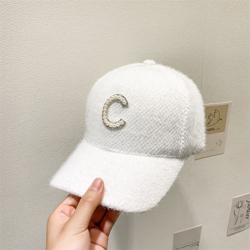 Mũ Lưỡi Trai Đính Đá Chữ C Phong Cách Hàn Quốc