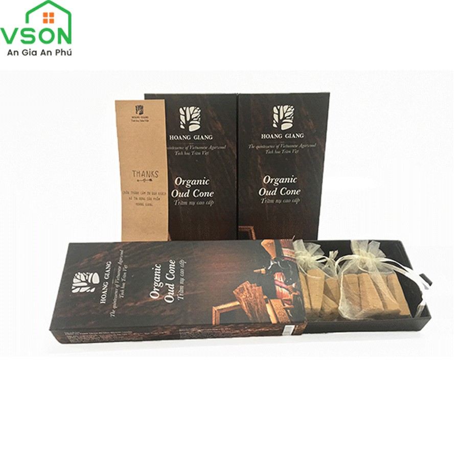 Trầm nụ Hoàng Giang - Không chứa hoá chất, hương gỗ trầm tự nhiên, dùng với thác khói trầm hương - hộp 24 nụ | BigBuy360 - bigbuy360.vn