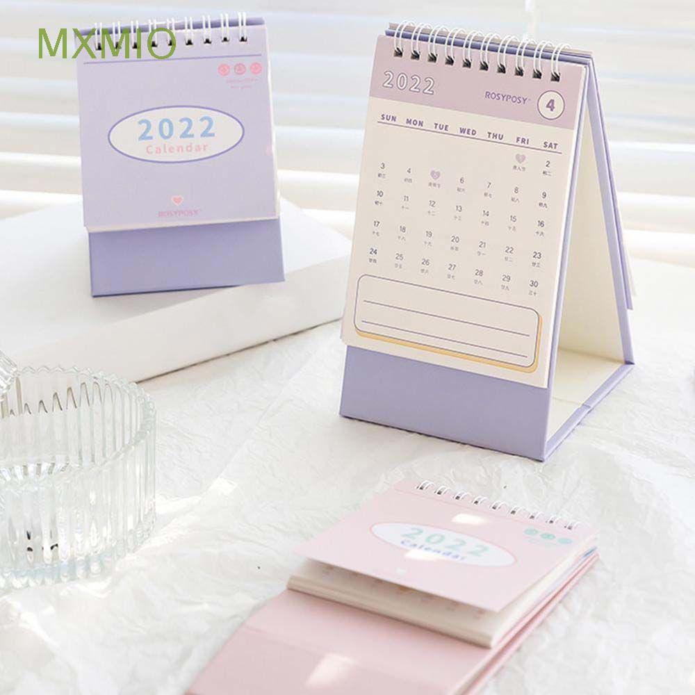 Lịch 2022 để bàn làm việc họa tiết mặt cười màu trơn kawaii làm quà tặng