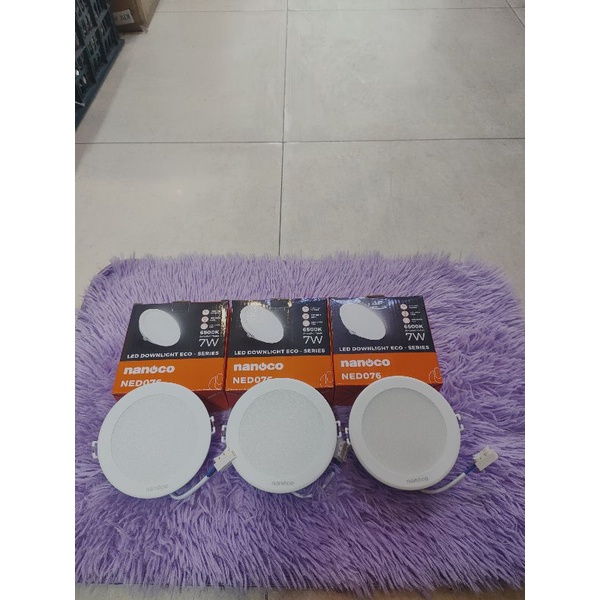 Đèn led âm trần thương hiệu Nanoco d90-7w 1 màu-3 màu