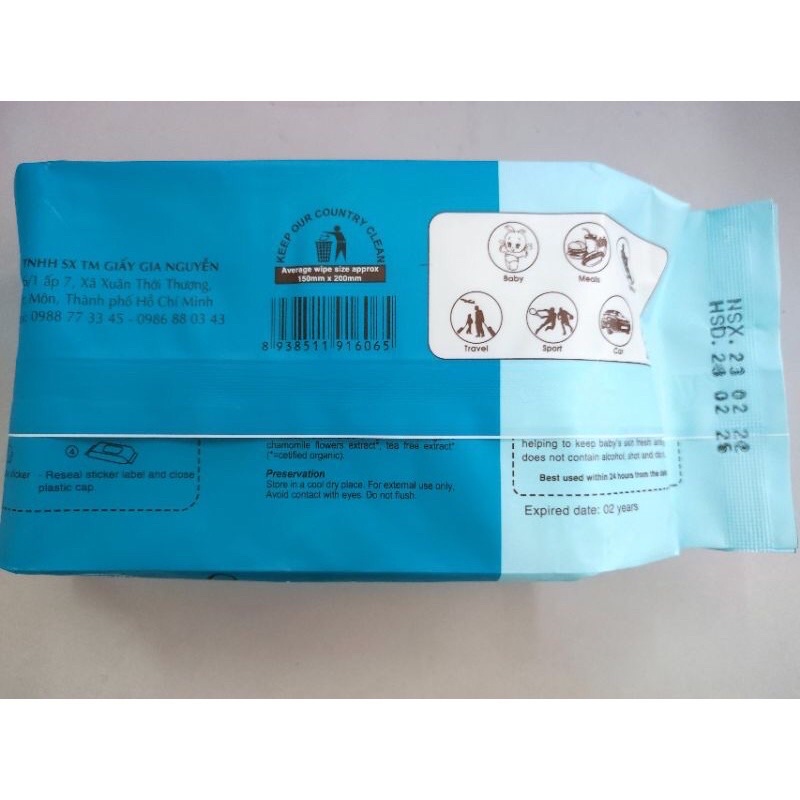 Set 5 gói khăn ướt lovely cao cấp 150 tờ/gói sản xuất theo công nghệ Hàn Quốc, ko mùi an toàn cho da bé