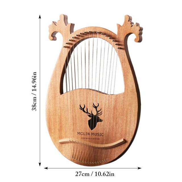 Đàn lyre 16 dây MOLIN gỗ Maple Harp IM0001395-MOLIN- Hàng chính hãng