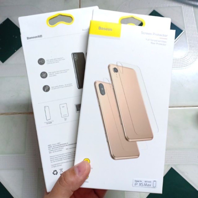 Miếng Dán Kính Cường Lực iPhone X/xs/xsmaxx Mặt Sau Baseus