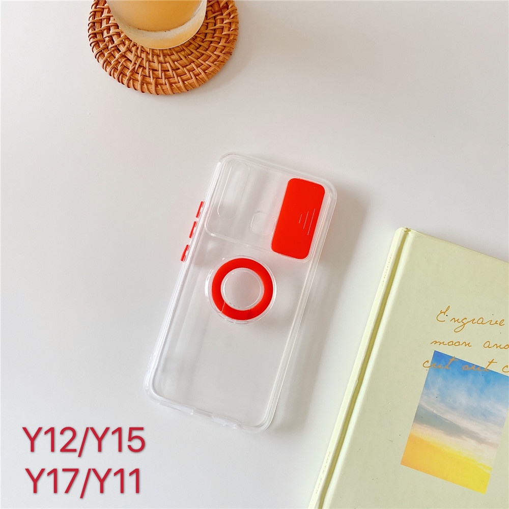 Ốp Điện Thoại Trong Suốt Có Giá Đỡ Cho Vivo Y17 Y15 Y12 Y50 Y30 Y30i Y91 Y93 Y91C Y1S Y31 Y51 2020
