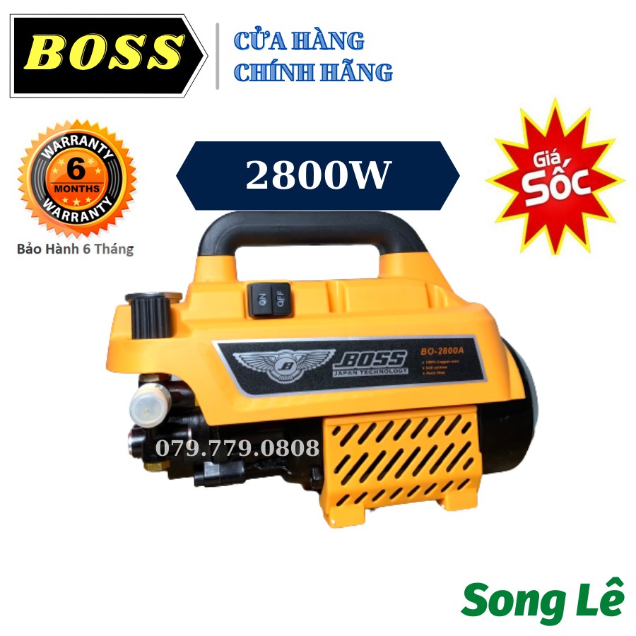 Máy Rửa Xe Áp Lực Cao Mini [FREESHIP] BOSS 2800W - ĐỒNG 100% - Tặng đủ phụ kiện - Gia Đình