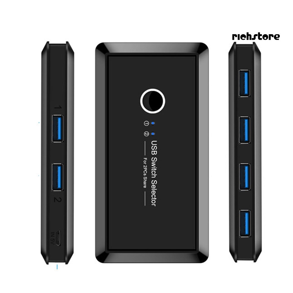 Bộ 2 Thiết Bị Chia 4 Cổng Usb 3.0 Cho Bàn Phím Và Chuột Máy Tính