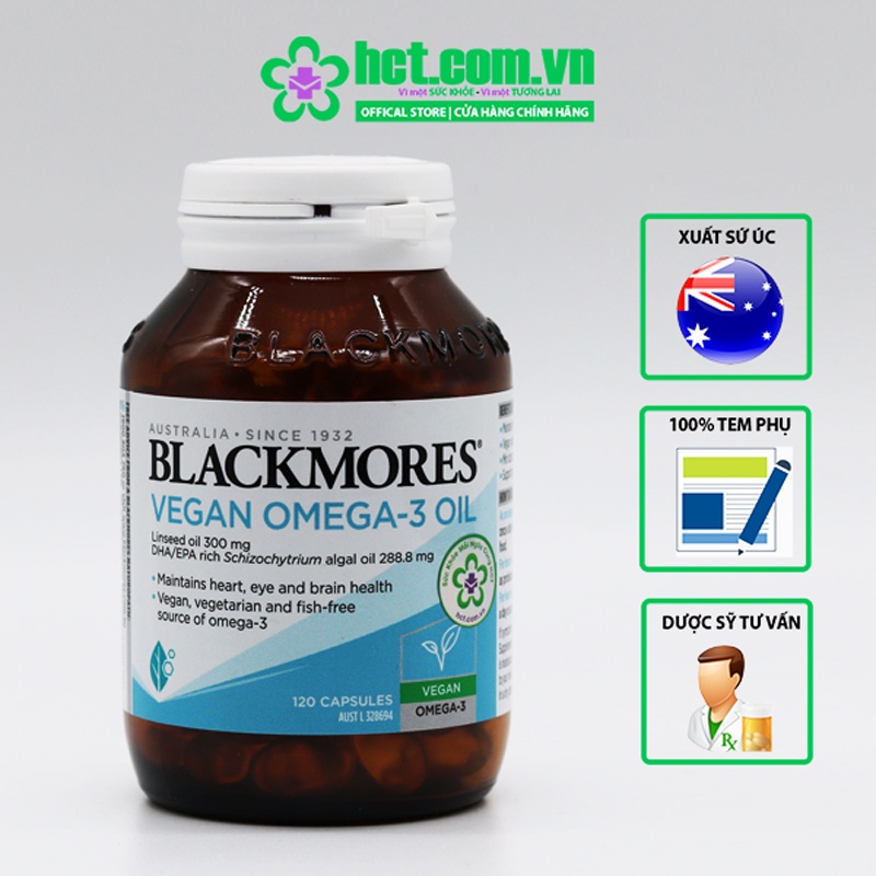Viên Uống Blackmores Vegan Omega 3 Oil Thuần Chay Lọ 120 Viên