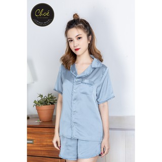 Bộ lụa satin bèo đùi màu xanh ngọc tôn da, tôn dáng
