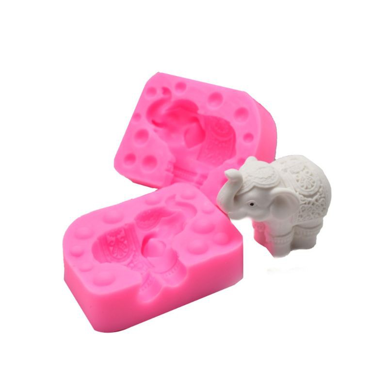 Khuôn Silicon Tạo Hình Con Voi 3d Trang Trí Bánh