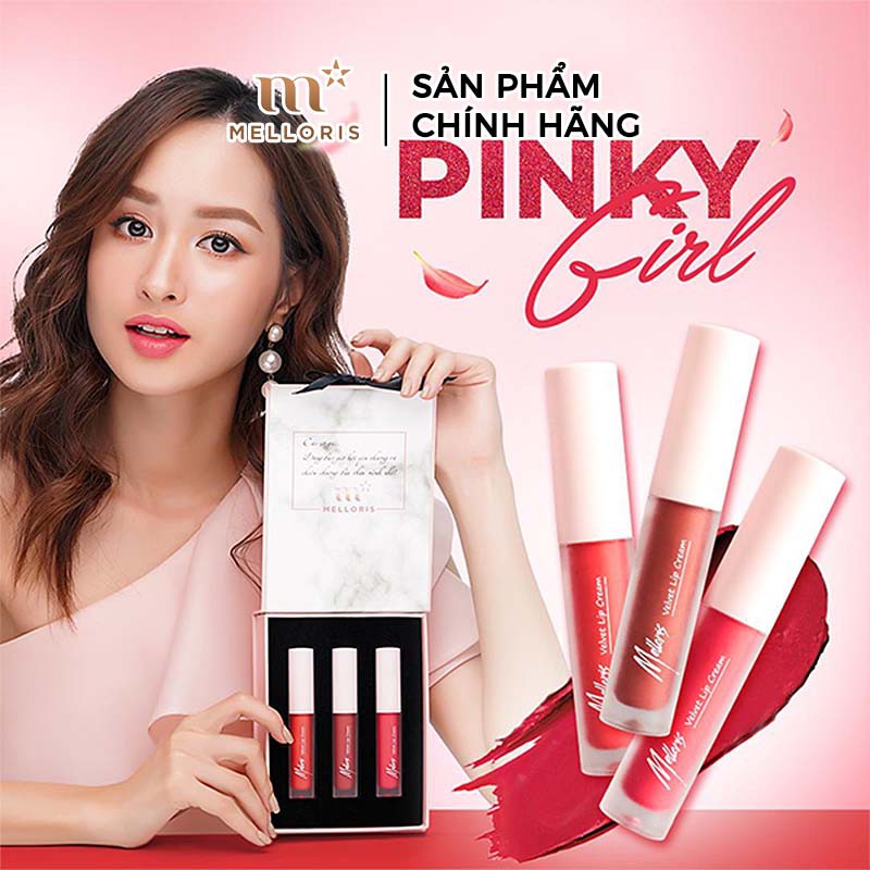 Combo Set 3 Son kem lỳ Melloris Velvet Lip Cream pv1001