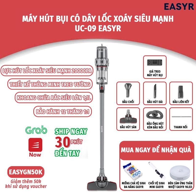 [HÀNG THÁI LAN] MÁY HÚT BỤI CÓ DÂY LỐC XOÁY CỰC MẠNH EASYR [CÓ SẴN] CÔNG SUẤT 1400W, HÚT SIÊU MẠNH 20000PA [BH 1:1]