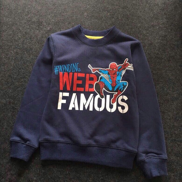 (xả) (thanh lý) Áo nỉ H&m bé trai hình nhện Spiderman