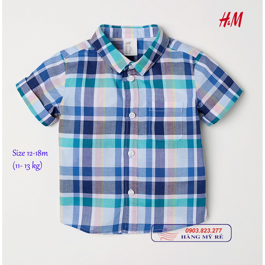 Áo sơ mi caro bé Trai H&M (Hàng US)