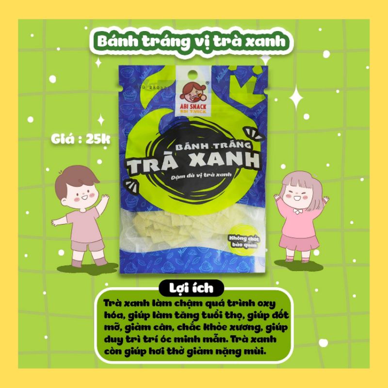 Bánh tráng matcha ABI SNACK chính hãng