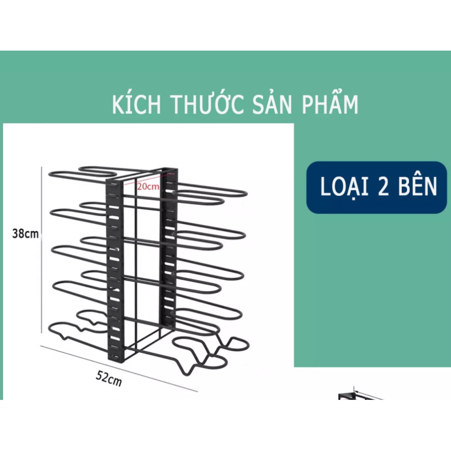 Kệ để chảo, xoong nồi 2 bên nhiều tầng, kệ để đồ nhà bếp  tiện dụng gọn gàng, ngăn nắp