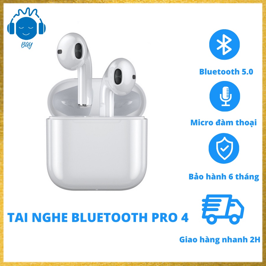 Tai nghe Bluetooth ko dây 5.0 Pro 4 Phiên Bản Cao Cấp 2022