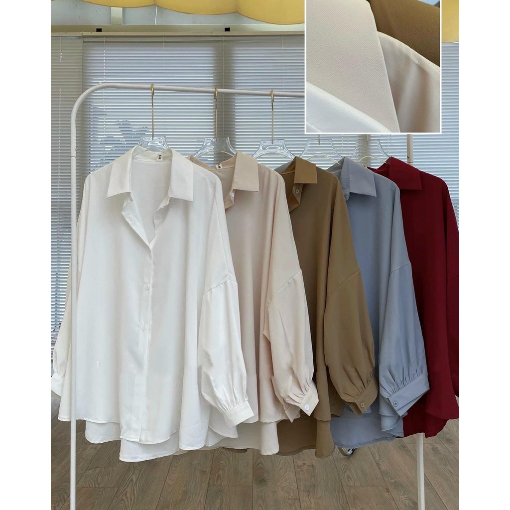 ÁO SƠ MI OVERSIZE TRƠN TAY BỒNG