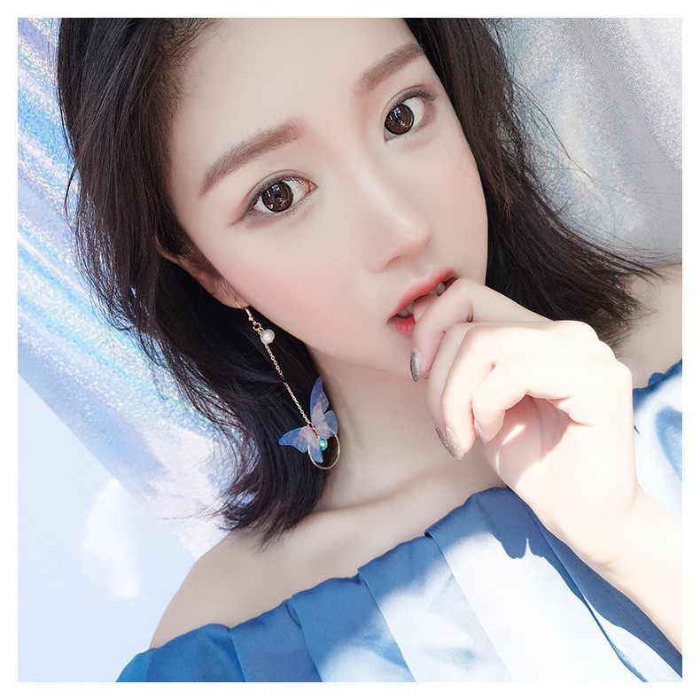 Đôi bông tai dạng bất đối xứng họa tiết hình bướm xinh xắn cho nữ | BigBuy360 - bigbuy360.vn