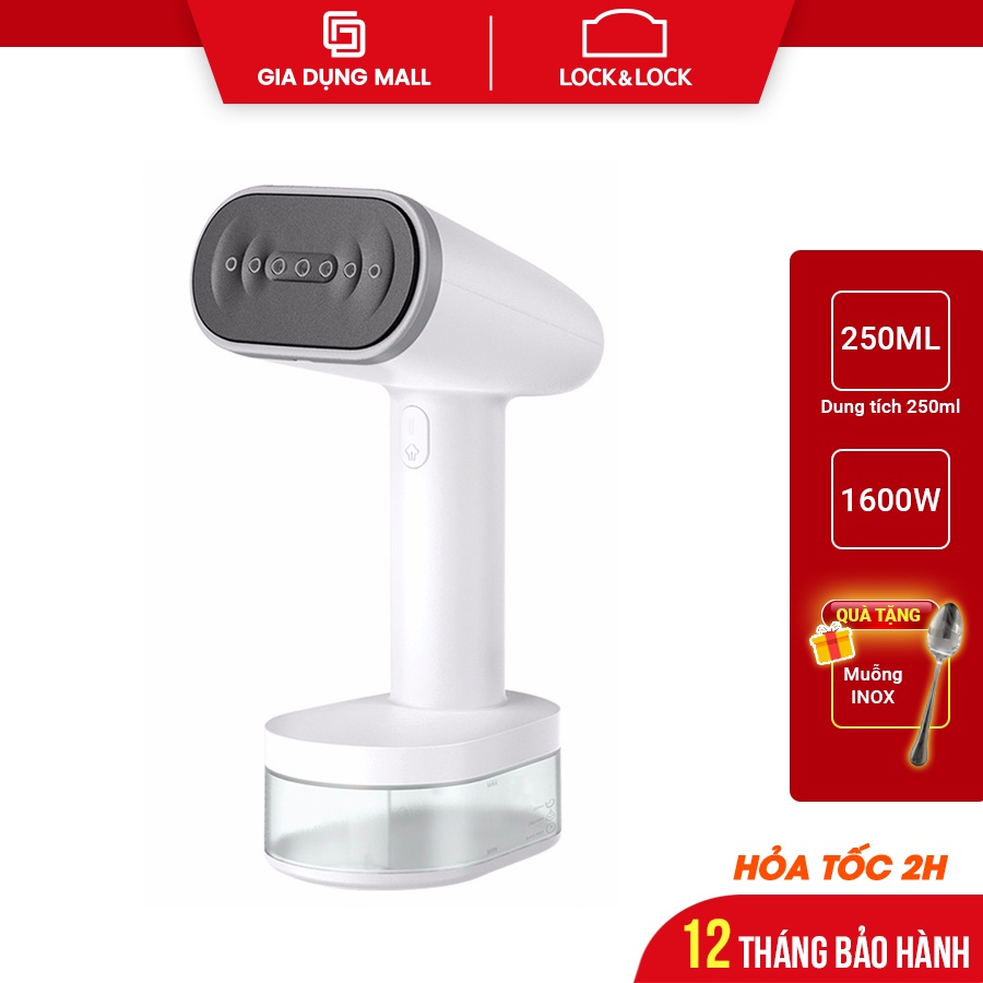 Bàn ủi hơi nước cầm tay Lock&amp;Lock ENI223WHT 1600W - Hàng chính hãng - BH 12 tháng giadungmall