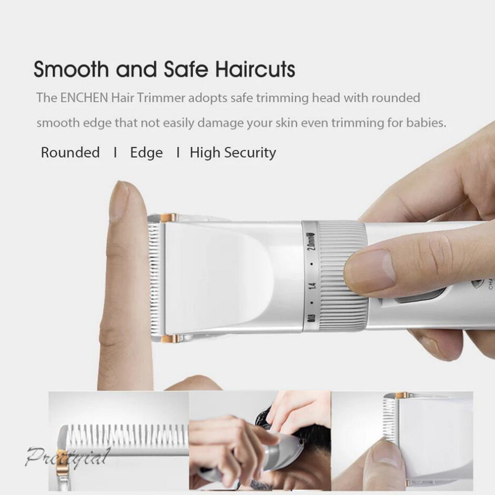 [PRETTYIA1]Professional Hair Trimmer Scissors Apron Set for Men USB Rechargeable