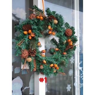 Vòng nguyệt quế Noel trang trí Noel, trang trí giáng sinh phong cách vintage cổ điển