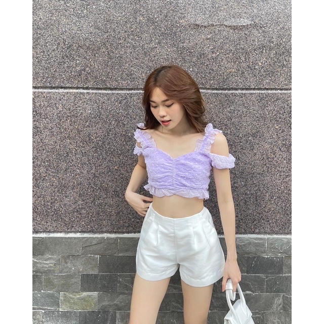 ÂME.STUDIO| Áo Croptop cách điệu màu tím - Amy Croptop