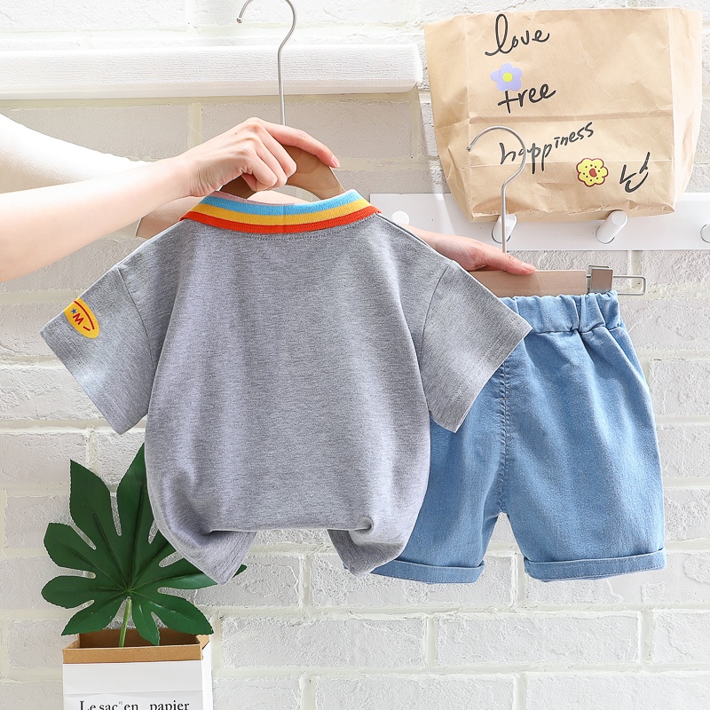 Bộ Trang Phục Thể Thao 2 Món Bằng Cotton Thời Trang Mùa Hè Cho Bé 0-5 Tuổi