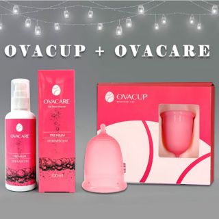 Combo Cốc Nguyệt San OVACUP và Dung dịch tiệt trùng Cốc OVACARE