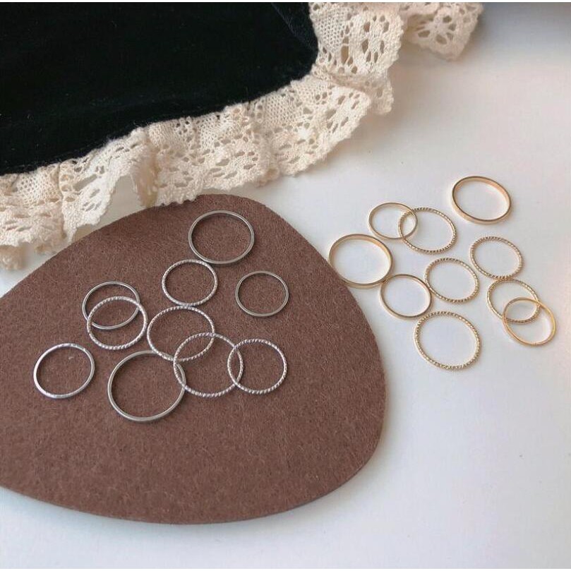 Bingo Conjunto Anel De Dedo De Metal Simples Punk  Acessórios Anel feminino com arruela  YR