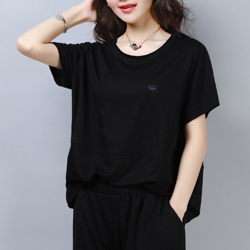 Áo thun tay ngắn cỡ lỡ che bụng phong cách thời trang Hàn Quốc cho nữ