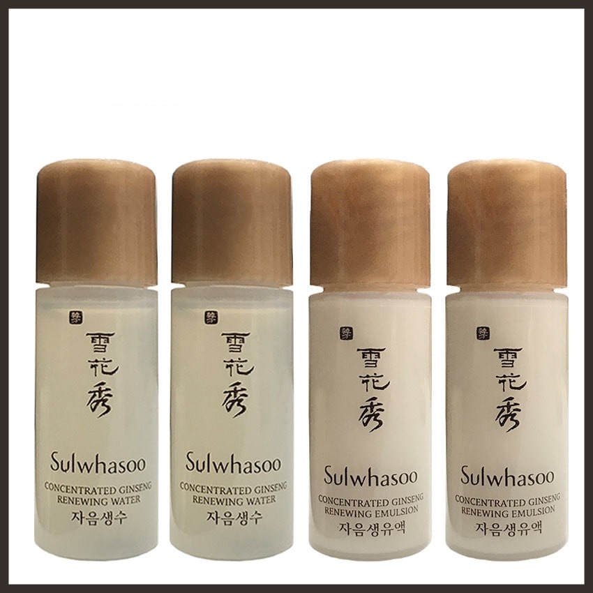 [10 chai] Nước hoa hồng và sữa dưỡng nhân sâm Sulwhasoo Concentrated Ginseng Renewing 5ml x 10