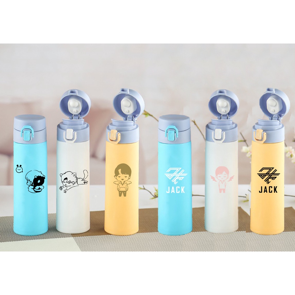 bình nước 2 lớp jack B2DC25 j97 dễ thương cute hoạt hình 400-500ml