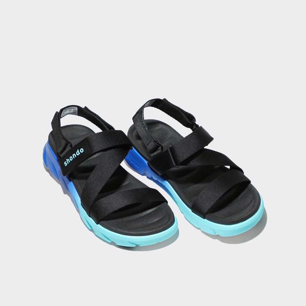 Giày Sandal Shondo F6 sport ombre đế 2 màu xanh dương - xanh dương nhạt F6S3310 Unisex