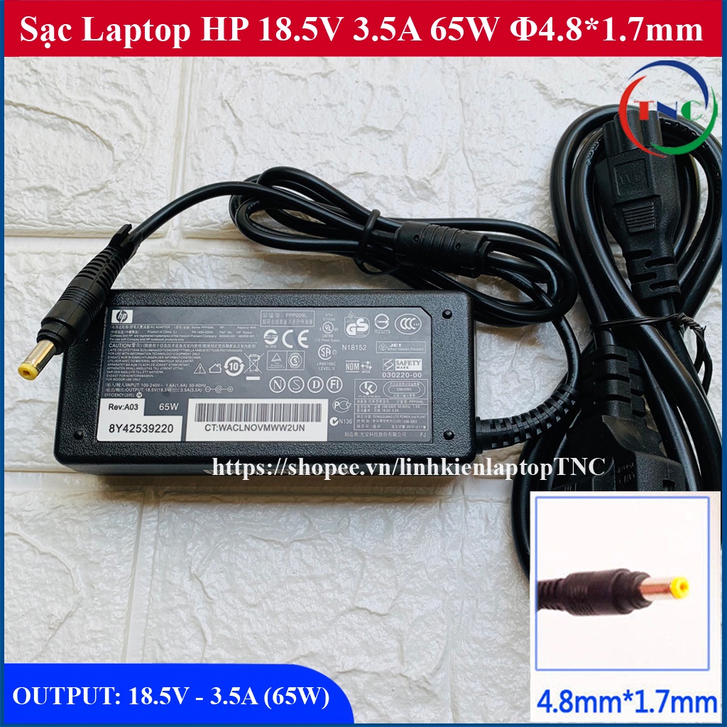 Sạc Laptop HP Compaq 18.5V - 3.5A chân Vàng