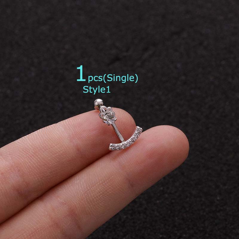 Bông Tai Đá Zircon 20g Bằng Thép Không Gỉ
