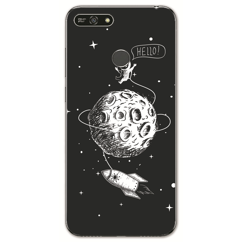 Huawei Y7 Prime 2018/Honor 6X 6C /GR3 GR5 2017/Enjoy 6 6S 5 5S Y6 Pro INS Cute Cartoon Astronaut Soft Silicone TPU Phone Casing Lovely Starry sky Case Back Cover Couple