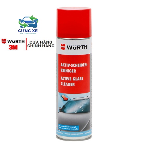 Chai Xịt Tẩy Ố Mốc Kính Lái, Bề Mặt Sơn, Xe Hơi Ô Tô WURTH - Nhâp khẩu Đức