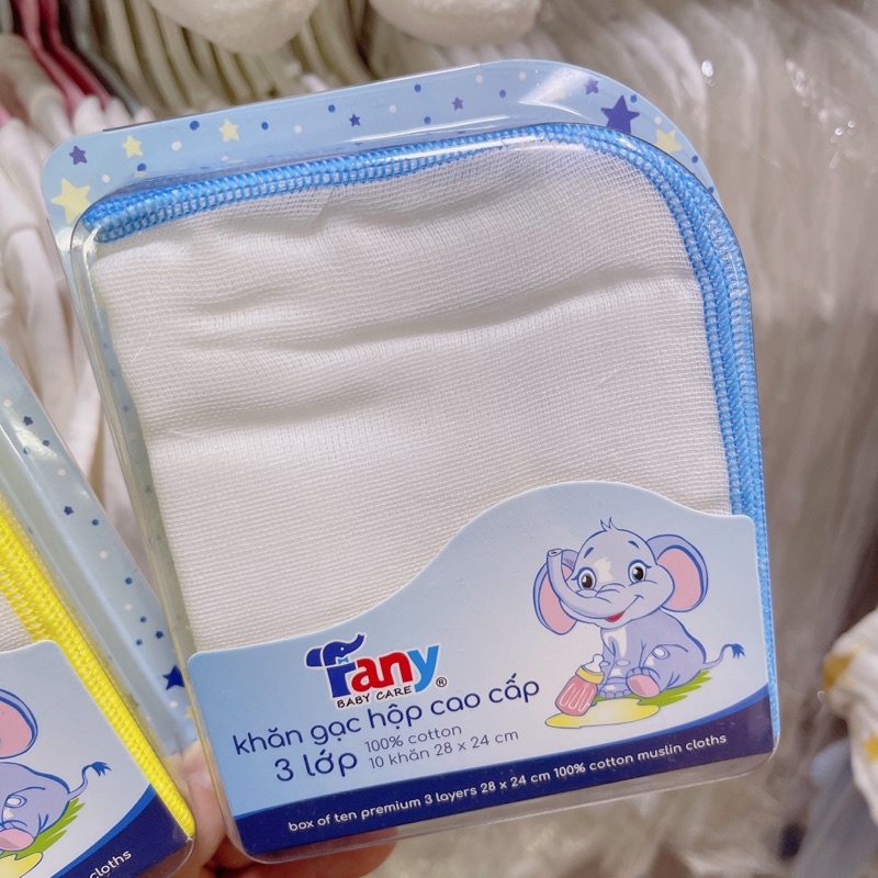 Khăn sữa FA NY gạc hộp Set 10c