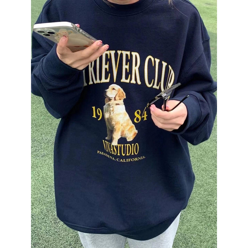 Áo Sweater Dáng Rộng In Chữ Phong Cách Hàn Quốc Năng Động ulzzang Unisex