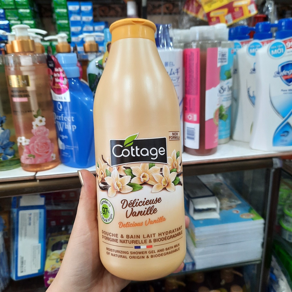 Sữa tắm Cottage 750ml hương Delicieuse vanille (vàng)